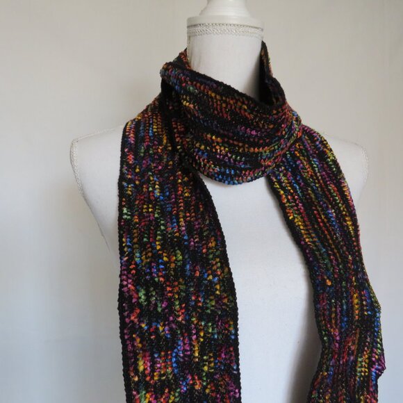 Handwoven by Mary Jane Roddy Multicolored Women’s Long Scarf With Fringe - Picture 6 of 8